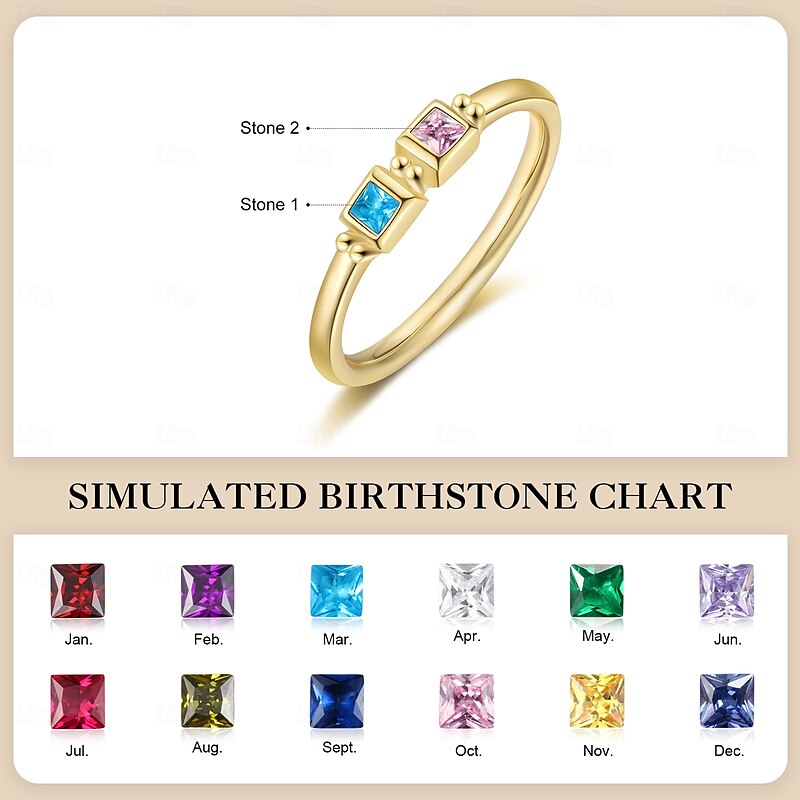 Personalized Birthstone Ring Mother's Day/Valentine's Day/Birthday Anniversary Gift For Mom Wife Girlfriend Eternal Love Mother's Day Gift Girlfriend Jewelry Anniversary Jewelry