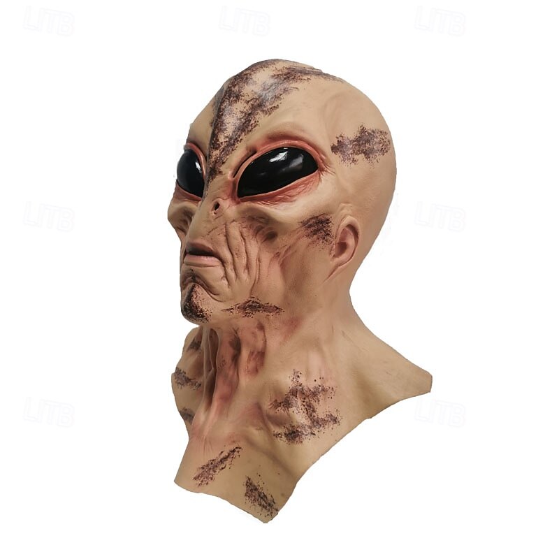 Halloween Scared Alien Mask For Adults Realistic Scary Costumes Latex Face Mask, 4 Color Variants, Extraterrestrial Horror Mask, Spooky Party Prop4