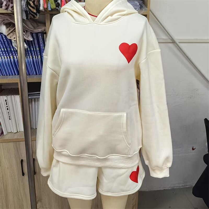 Women's Tracksuit Sweatsuit Activewear Set Pocket Heart Clothing Suit Fall Black Apricot Gym Workout Sports Thermal Warm Windproof Soft Long Sleeve Sport Activewear Micro-elastic Regular Fit4