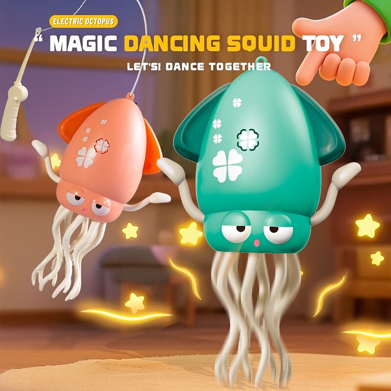 Electric Crawling Octopus, Crawling Octopus with LED Lights and Music, Interactive Sensor Toy with Obstacle Avoidance and 360 Spinning Action2