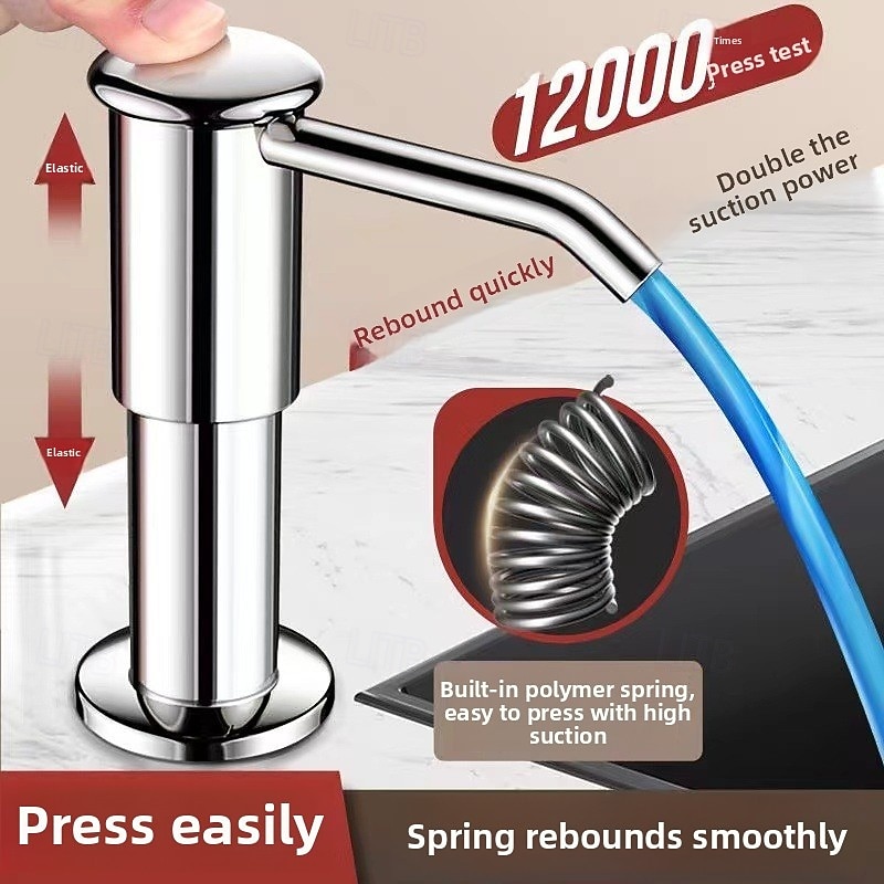 Soap Dispenser with Press Pump and Faucet Extension Tube, Detergent Dispenser Bottle for Kitchen Sink, Vegetable Basin Washing Accessory3