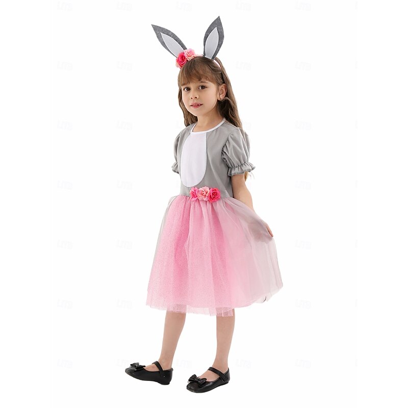 Bunny Halloween Dress Tutu Fairy Tail Animal Cosplay Kid's Girls' Carnival Easter World Book Day Performance Educational Dress Up School Event Dress Up Easy Halloween Costumes Dress Up2