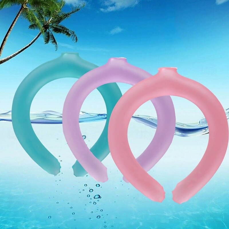 Portable Neck Cooling Tube, Reusable Gel Ice Pack Cooling Ring for Summer, Wearable Neck Massager with Sunstroke Prevention3