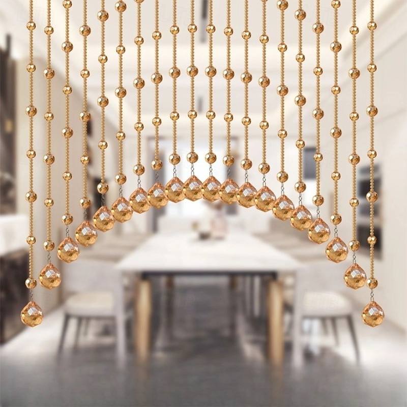 20/25/30/35 Strings Arched Crystal Bead Curtain Window Room Divider Hanging Colorful Beads Indoor Doorway Decoration Wedding Party