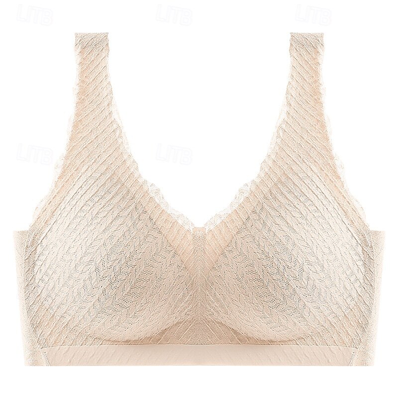 Women's Lace Lingerie Bra RacerbackNightwearNylon Casual Daily Solid Colored Black Champagne Yellow Red Blue Spring & Summer