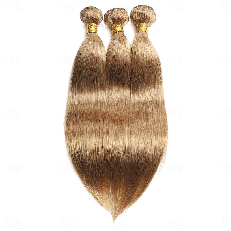 Brazilian Hair Human Hair  27# Color Hair Light Brown 3 Bundles Straight Hair Hair Human Hair Extensions2
