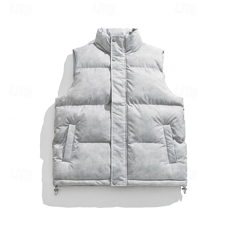 Men's Women's Winter Vest Puffer Vest Sleeveless Vest Outdoor Thermal Warm Lightweight Breathable Winter Polyester Dark Grey Black Pink Hunting Fishing Climbing3