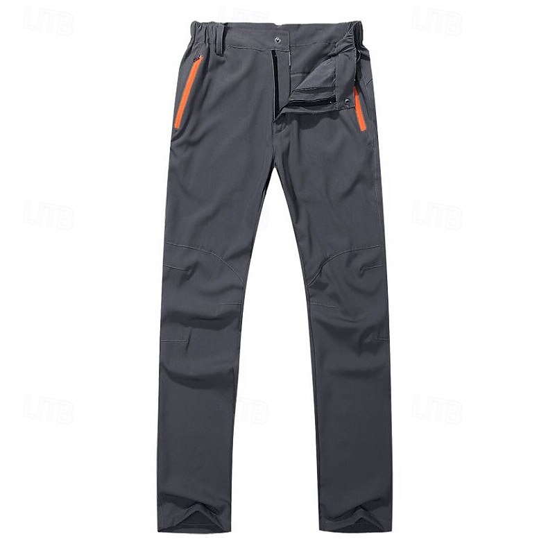 Men's Hiking Pants Trousers Hiking Trousers Outdoor Regular Fit Waterproof Windproof Bottoms Zipper Pocket Dark Grey Black Camping / Hiking / Caving Running S M L XL XXL3
