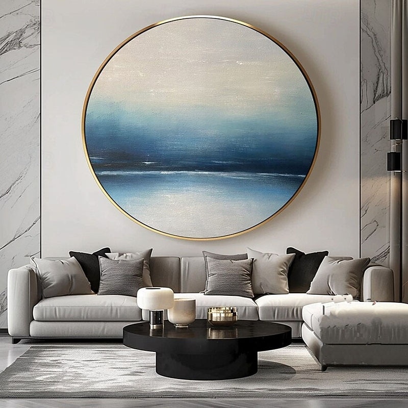 Hand painted Abstract Seascape Oil Painting Handmade Original Design Beach Sea Canvas Painting Modern Livingroom Decor4