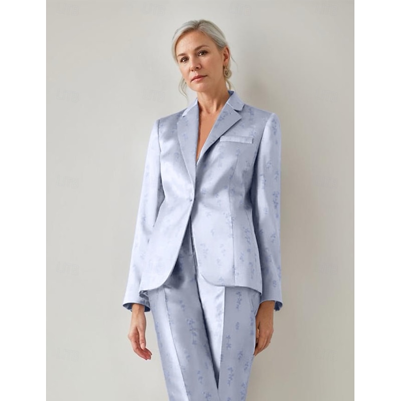 Women's Blazer Sport Coat Formal Wedding Guest Satin Elegant Long Sleeve Notched Lapels Single Breasted