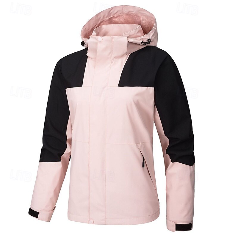 Women's Windbreaker Hiking Jacket rain coat Outdoor Waterproof Windproof Hiking Outfits Hiking Clothes Spring Autumn / Fall Top Camping / Hiking / Caving Running Dark Grey Pink Light Grey