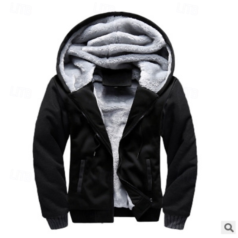 Men's Hoodie Fleece Hoodie Black Red Navy Blue Black+Gray Hooded Color Block Zipper Color Block Sports & Outdoor Casual Daily Polyester Streetwear Cool Casual Fall Winter Clothing Apparel Hoodies3