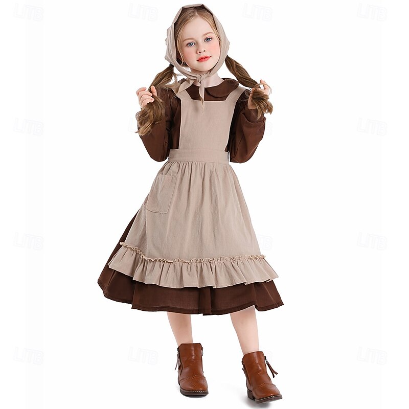 Anne of Green Gables Cinderella Dress Costume Storybook Characters Cosplay Movie Cosplay for Girls' Kid's Halloween Carnival World Book Day Performance Educational Dress Up School Event Dress Up4