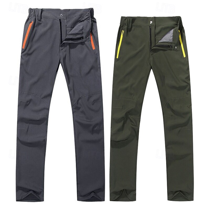 Men's Hiking Pants Trousers Hiking Trousers Outdoor Regular Fit Waterproof Windproof Bottoms Zipper Pocket Dark Grey Black Camping / Hiking / Caving Running S M L XL XXL