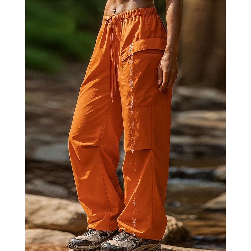 Women's Hiking Pants Trousers Hiking Trousers Hiking Rain Pants Outdoor Regular Fit Waterproof Quick Dry Lightweight Breathable Pants / Trousers Drawstring Pocket Elastic Waist Black Blue Camping3