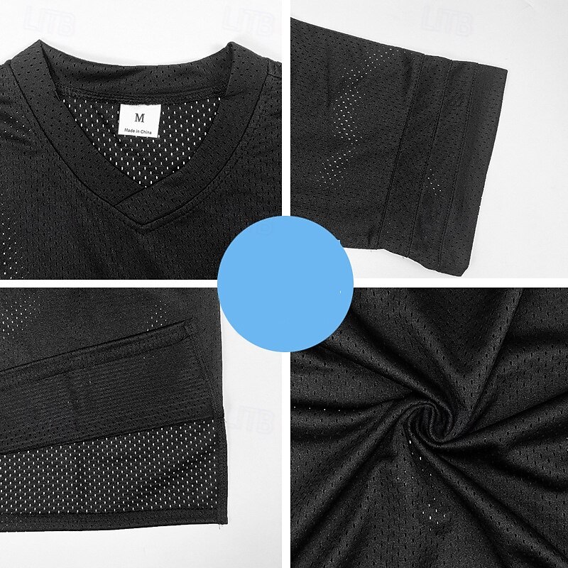 Men's Plus Size T Shirt Tee Top V Neck Short Sleeve Fashion Outdoor Vacation Daily Cross Black White Polyester Clothing Apparel4