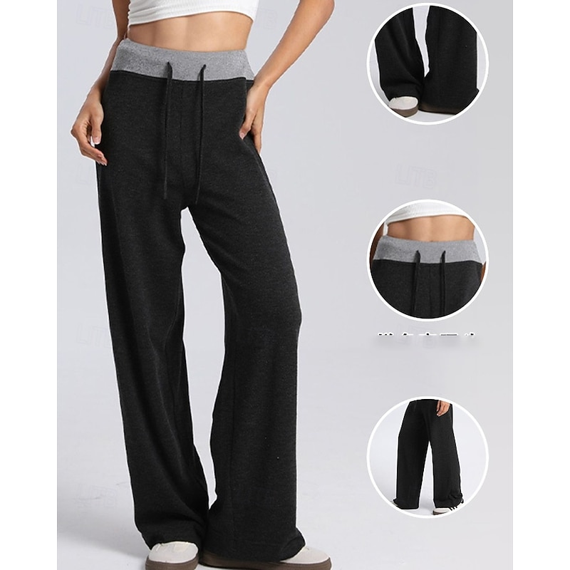 Women's Sweatpants Track Pants Straight Leg Pants Lace Pocket Bottoms Outdoor Sports & Outdoor Workout Windproof Moisture Wicking Pilates Running Yoga Regular Fit Sportswear Activewear Color Block