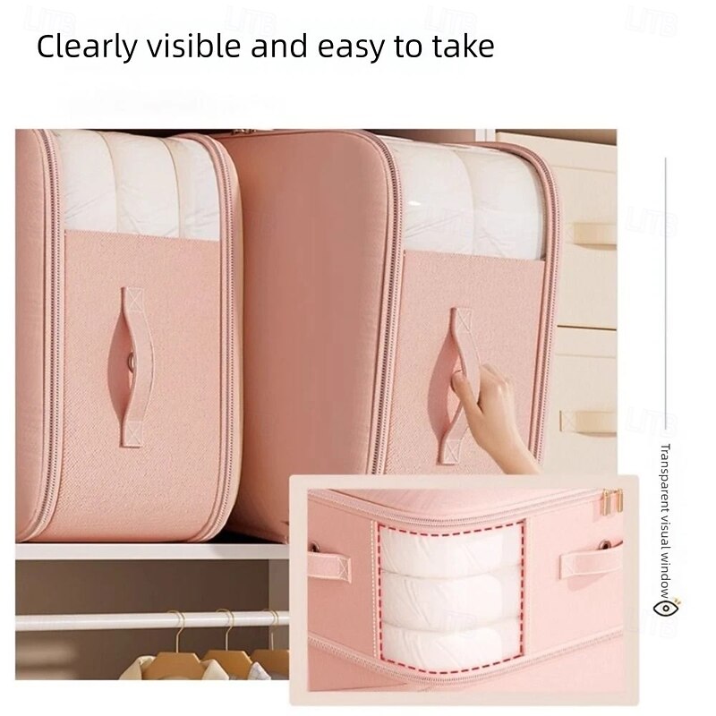 Compression Storage Bags Large Capacity Comforter Storage Bag, 2-Layer Washable Ultra Space Saving Self Compression Organizer Space Bags for Blankets, Sweaters, Sheets4