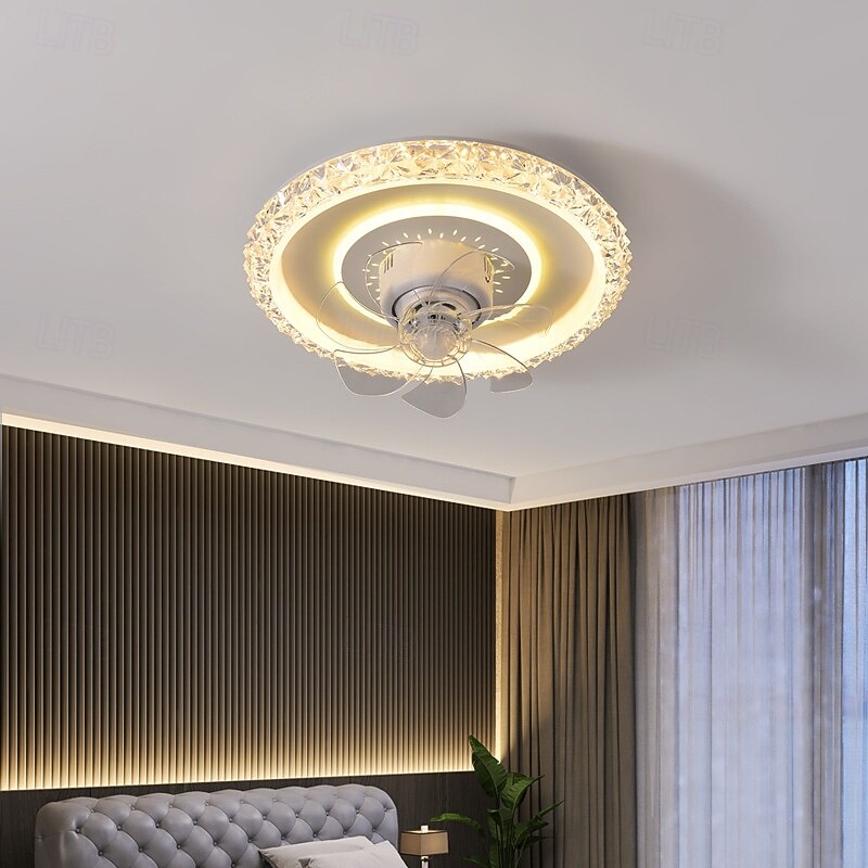 Ceiling Fan with Lights Round Fan Lamp with Remote Control Led Pendant Light Fan for Living Room Dining Room Ceiling Light3