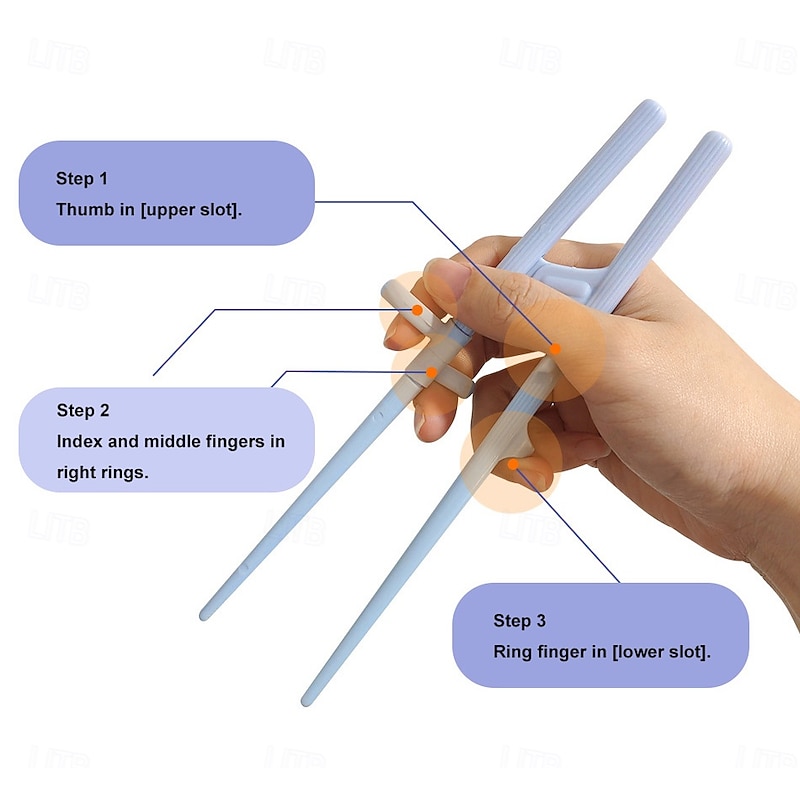 Adult Learning Chopsticks, Chopstick Corrector for Learning to Taste Asian Cuisine, Made of ABS&Silicone Material3