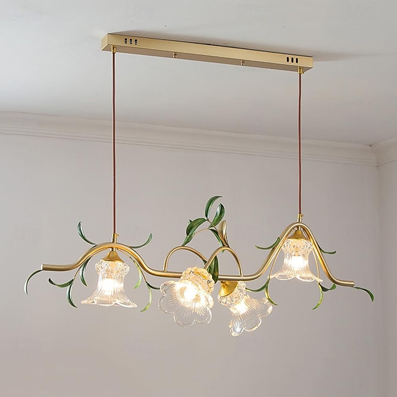 LED Chandelier Warm White 4/6 Heads Light 60cm/80cm Luxury European Crystal Unique Design Chandelier French Retro for Bedroom Dining Room 110-240V