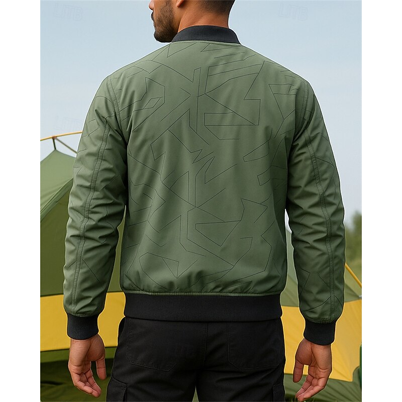 Men's Hiking Jacket Sport Jacket Outdoor Waterproof Quick Dry Lightweight Breathable Hiking Outfits Hiking Clothes Spring Autumn / Fall Jacket Tennis Golf Running Solid Color Black Army Green Khaki3