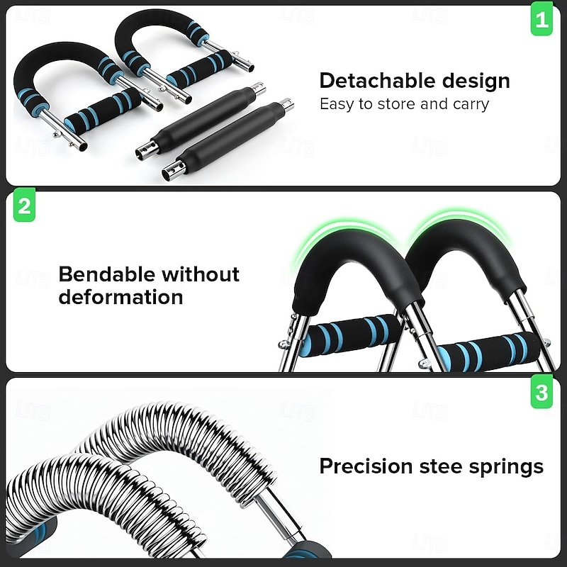 Twister Arm Exerciser, Adjustable Spring Workout Bar, Forearm Triceps Chest Enhanced Exercise Strengthener,Portable Home Fitness Equipment3