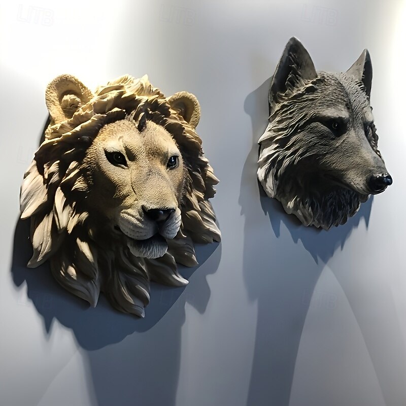 Lion and Wolf Head Silicone Resin Molds Perfect for DIY Art Crafts and Home Decor4