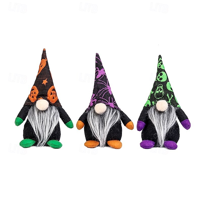 Halloween Plush Gnome Decoration, Cute Elderly Figurine for Window Display, Party Scene Decor, Tabletop Halloween Prop & Holiday Ornament2
