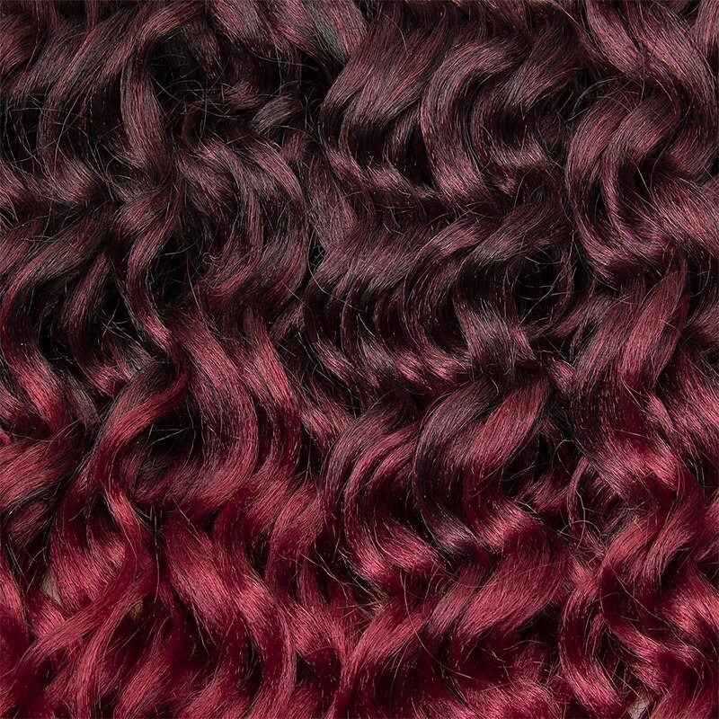 Ocean Wave Crochet Hair 24inch Deep Wave Curly Crochet Hair For Women Burgundy Hawaii Curly Braiding Hair Synthetic Bohemian Crochet Braid Water Waves Crochet hair Extensions2