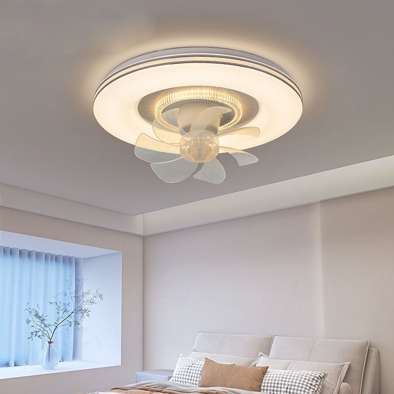 Nordic Ceiling Fan Light Tri Color Lights Ceiling Fan Lamp With Remote Control For Living Room