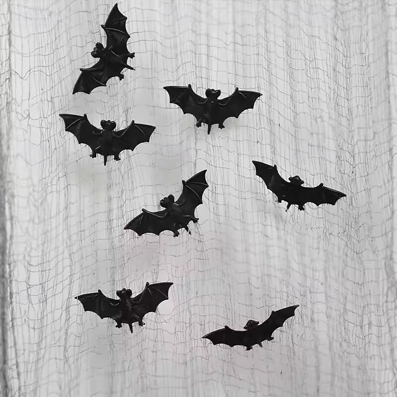 20Pcs Halloween Decorations Simulation Soft Rubber Bat Horror Tricky Props Holiday Decoration Props4