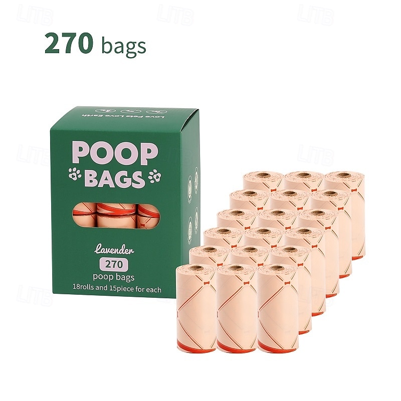 New Environmentally Friendly Recyclable Dog Poop Bag Portable Storage Bag With Hands-Free Clip Pet Waste Bag 18 Rolls3