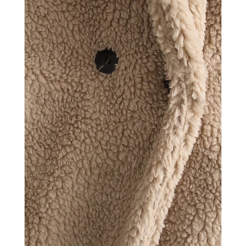 Women's Coat Warm Comfortable Pocket Buttons Casual Plain Holiday Casual Daily Single Breasted Long Turndown Regular Fit Long Sleeve Outerwear Khaki Fall Winter4