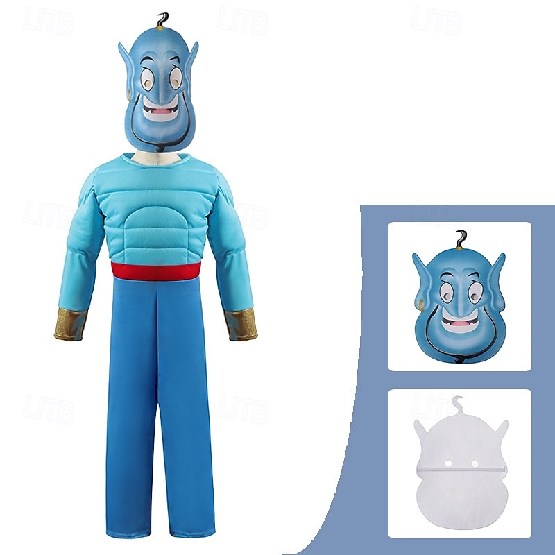 Aladdin Fairy Tale Genie Outfits Costume Storybook Characters Cosplay Movie Cosplay for Boys Kid's Halloween Performance Educational Dress Up School Event Dress Up2