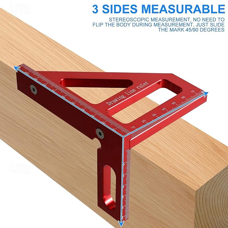 3D Multi-Angle Measuring Ruler 45/90 Degree Aluminum Alloy Woodworking Square Protractor Miter Triangle Ruler High Precision Layout Measuring Tool for Engineer Carpenter2