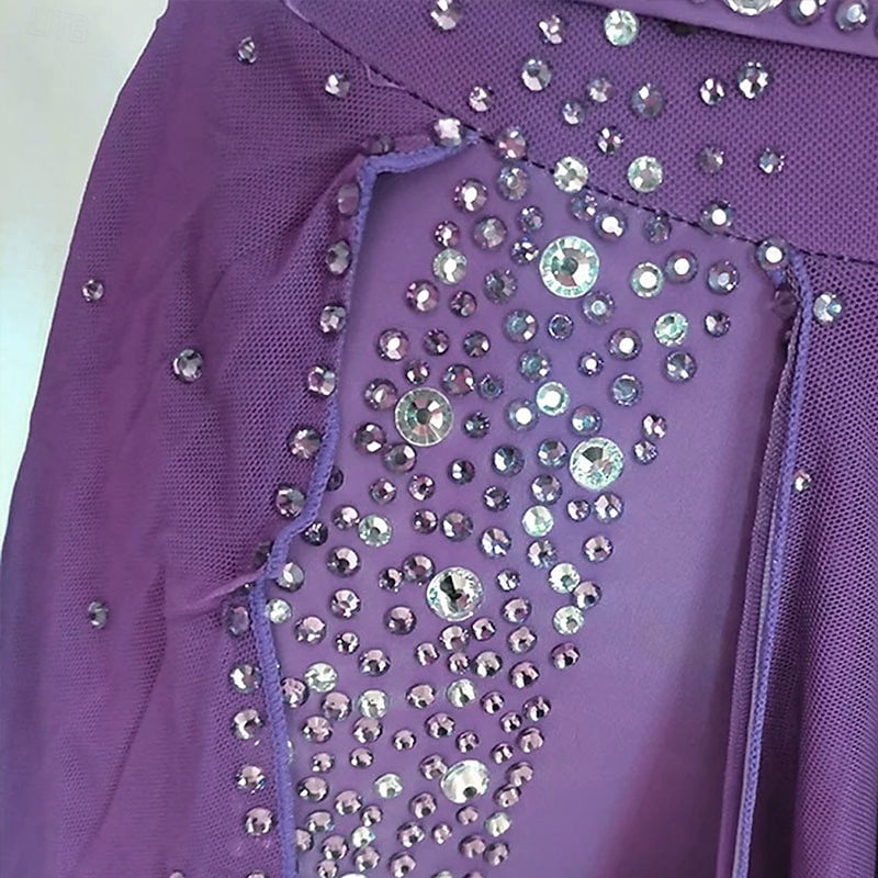 Ice Figure Skating Dress Girls Women Teens Stretchy Spandex Competition4