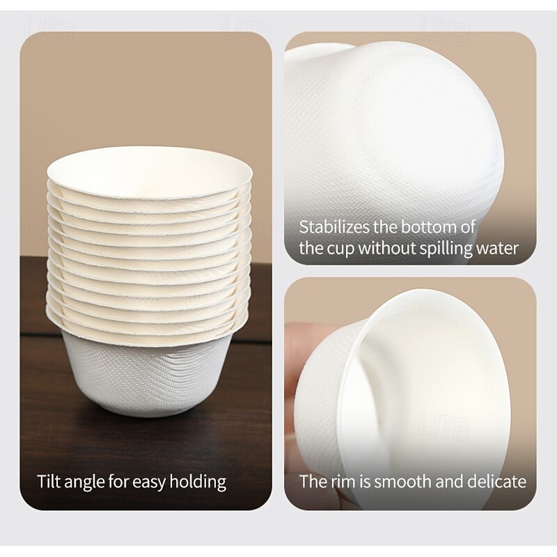 45ml Kung Fu Tea Cups, Premium Disposable Paper Cups, Heat-Resistant From 0 To 100 Degrees Celsius, Environmentally Friendly And Recyclable,25pcs/50pcs4