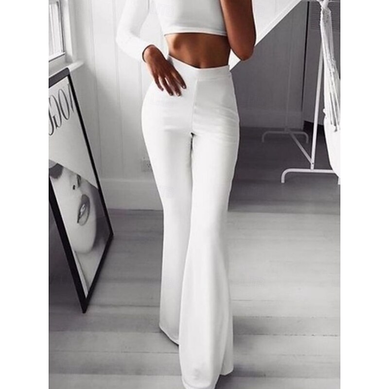 Women's Chinos Leggings Fashion Streetwear Full Length High Waist Plain Comfy Soft Comfortable Stretchy Formal Vacation Street Wine Black White Blue Spring Fall Winter Slim Fit3