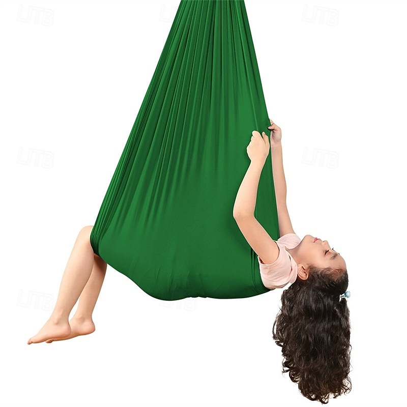 1 Aerial Yoga Hammock With full Hardware - Hug Swing for Outdoor and Indoor Yoga Camping Picnic - Hand Washable Woven Fabric With  80% Textile Content - Size 110X59 Inches2