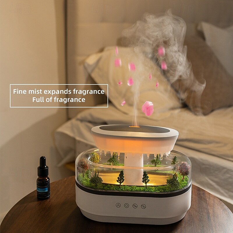 A USB Powered Colorful Glanet Cprack Design Flame Humidifier Cold Mist Pre FIlter Plastic Material Evaporative 36V Multifunctional Room T omantic And Soothing Atmosphere Creative Gift4