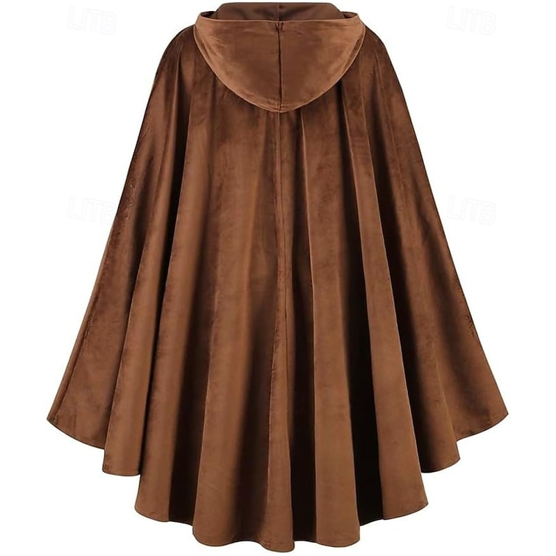 Medieval Hoodies Robe Normal Fashion Collarless Fancy Dress Adults Adults' Cloak All Seasons4