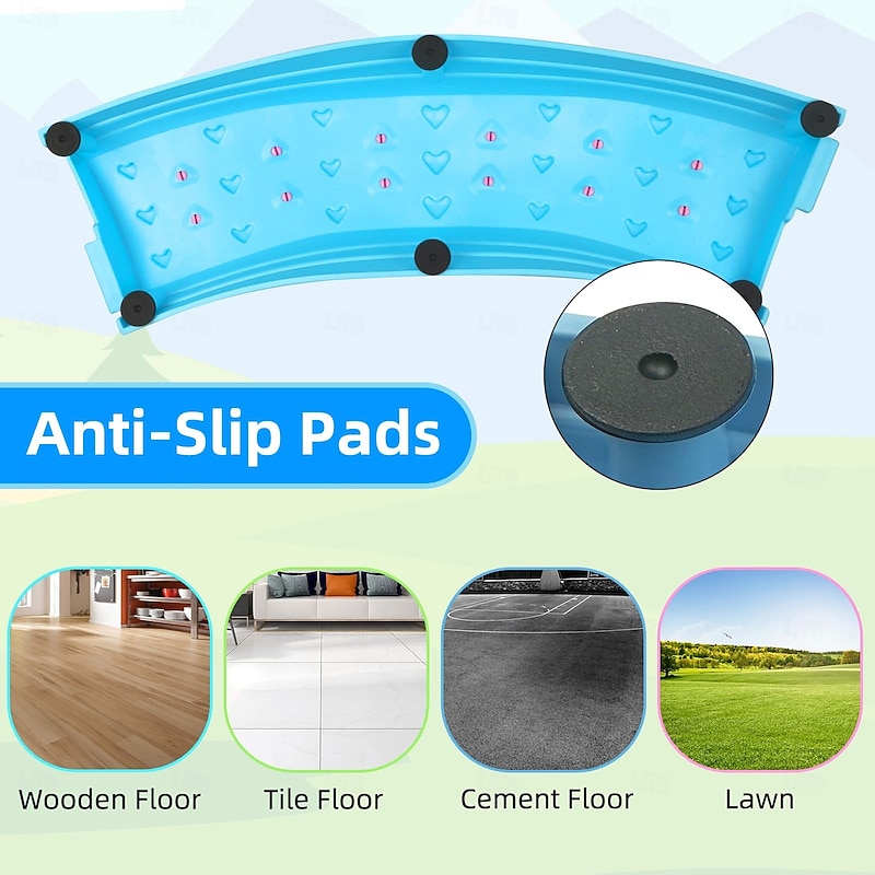 Montessori Indoor/Outdoor Floor Games - Circle Design Toddler Balance Board & Log Bridge Toy for Preschool Fitness & Sensory Integration Training2