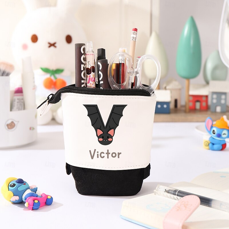 Personalized Pencil Case with Custom Name, Back to School Gift for Kids, Fun Letter Design Stationery Pouch, Unique School Supplies Organizer3