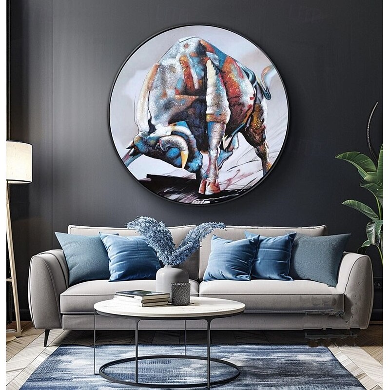 Hand Painted Abstract Bull Bullfight Oil Painting Canvas Painting Wall Art Pictures for Living Room Office Decor3
