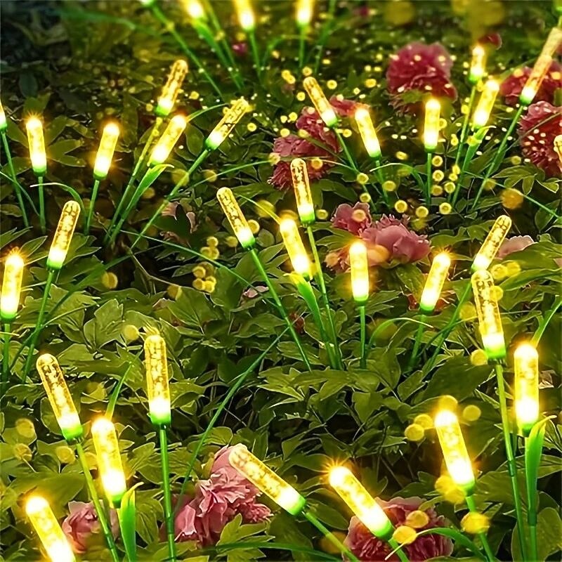 2PCS Solar Firefly Garden Light Bubble Reed Swaying Lawn Light for Patio Yard Porch Garage Walkway Holiday Landscape Decoration2