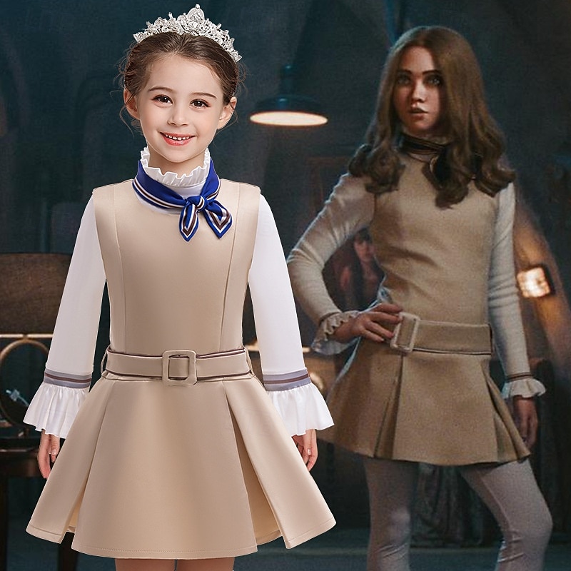 M3GAN 2.0 Doll Megan Dress Outfits Costume AI Fashion Futuristic Movie Cosplay for Girls' Kid's Halloween Carnival World Book Day Performance Party School Event Dress Up