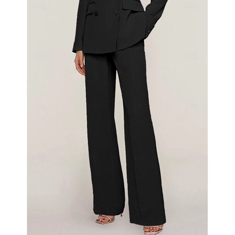 Women's Suit Pant Straight Fit Formal Wedding Guest Formal Evening Stretch Chiffon Elegant Ankle Length Pant4