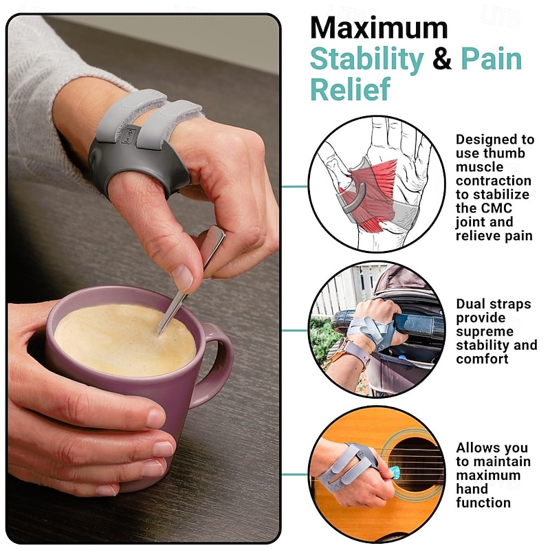 Cmc Thumb Brace For Arthritis Pain Relief Thumb Stabilizer Amp Support For Cmc Joint Osteoarthritis Pain Adjustable Amp Comfortable Left Hand Large3