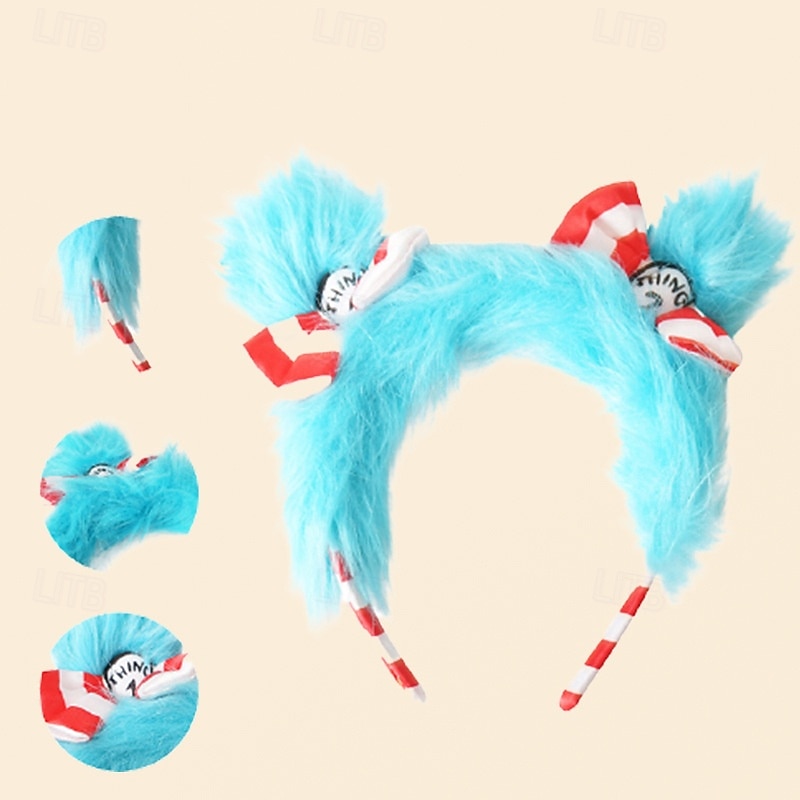 The Cat in the Hat Thing 1 Thing 2 Headband Accessories Storybook Characters Movie Cosplay for Girls' Kid's Halloween Carnival World Book Day Performance Educational Dress Up School Event Dress Up